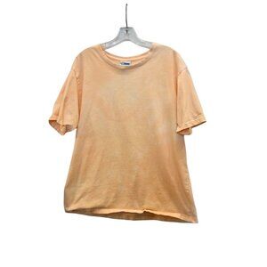 Women's J Shadow Light Orange T-shirt Custom Bleach Dye Size XXL